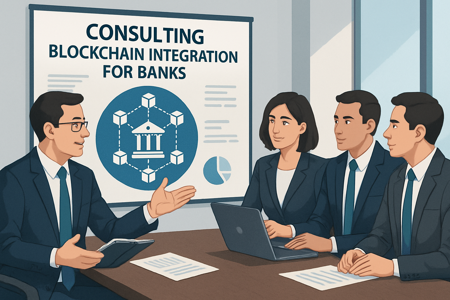 Consulting on blockchain integration for banks